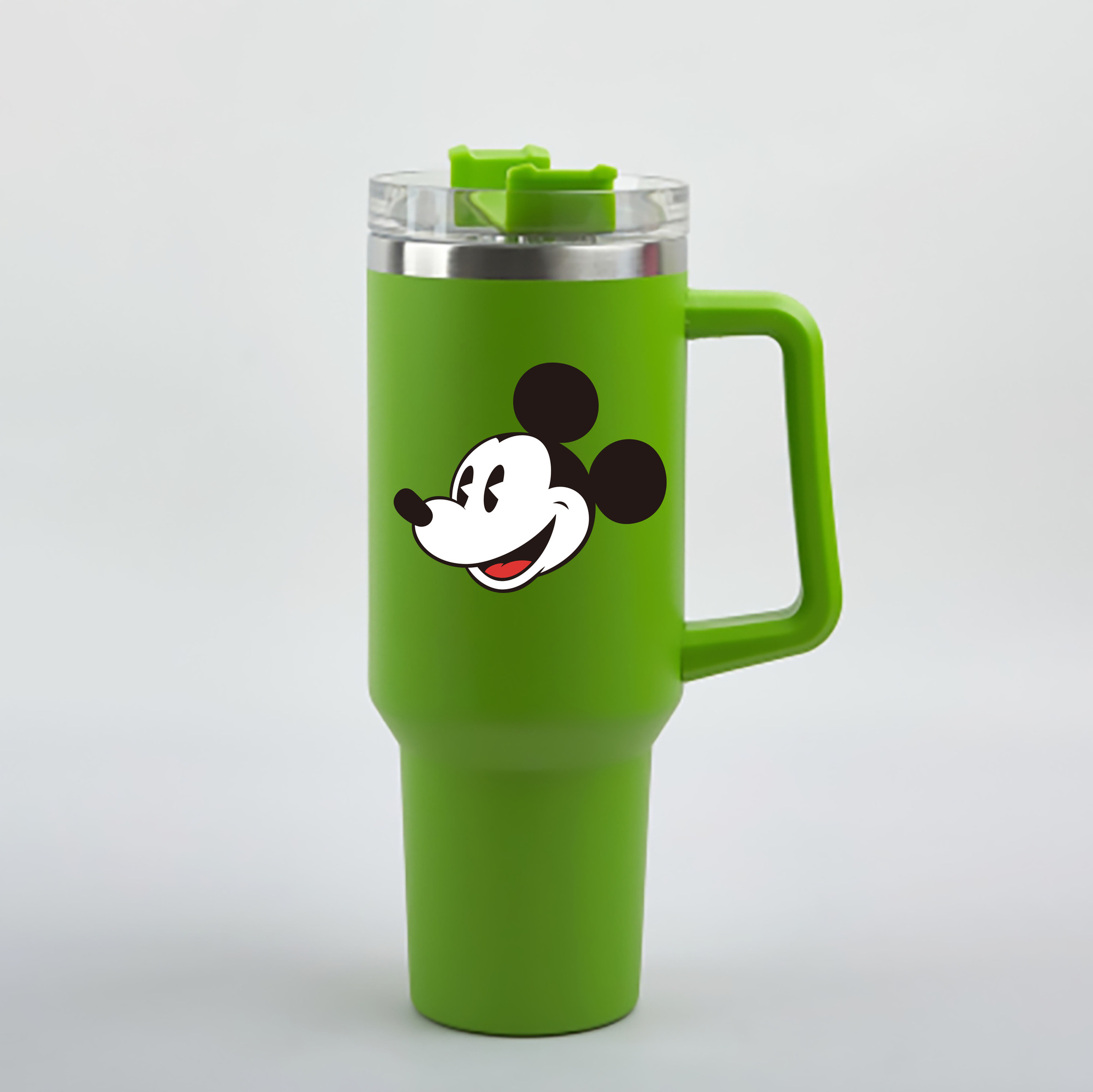 （画像用） ミッキーマウス Mickey Mouse 1200mL車用タンブラー - クリスタルステッカー（プラスチックストロー付き）